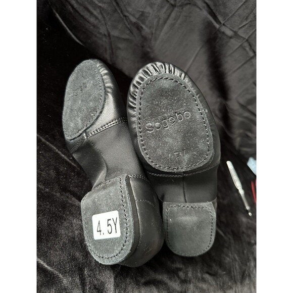 Sogebo, Split Sole Boys Jazz Shoe In Black Size 4.5 Big Kid - Picture 6 of 6